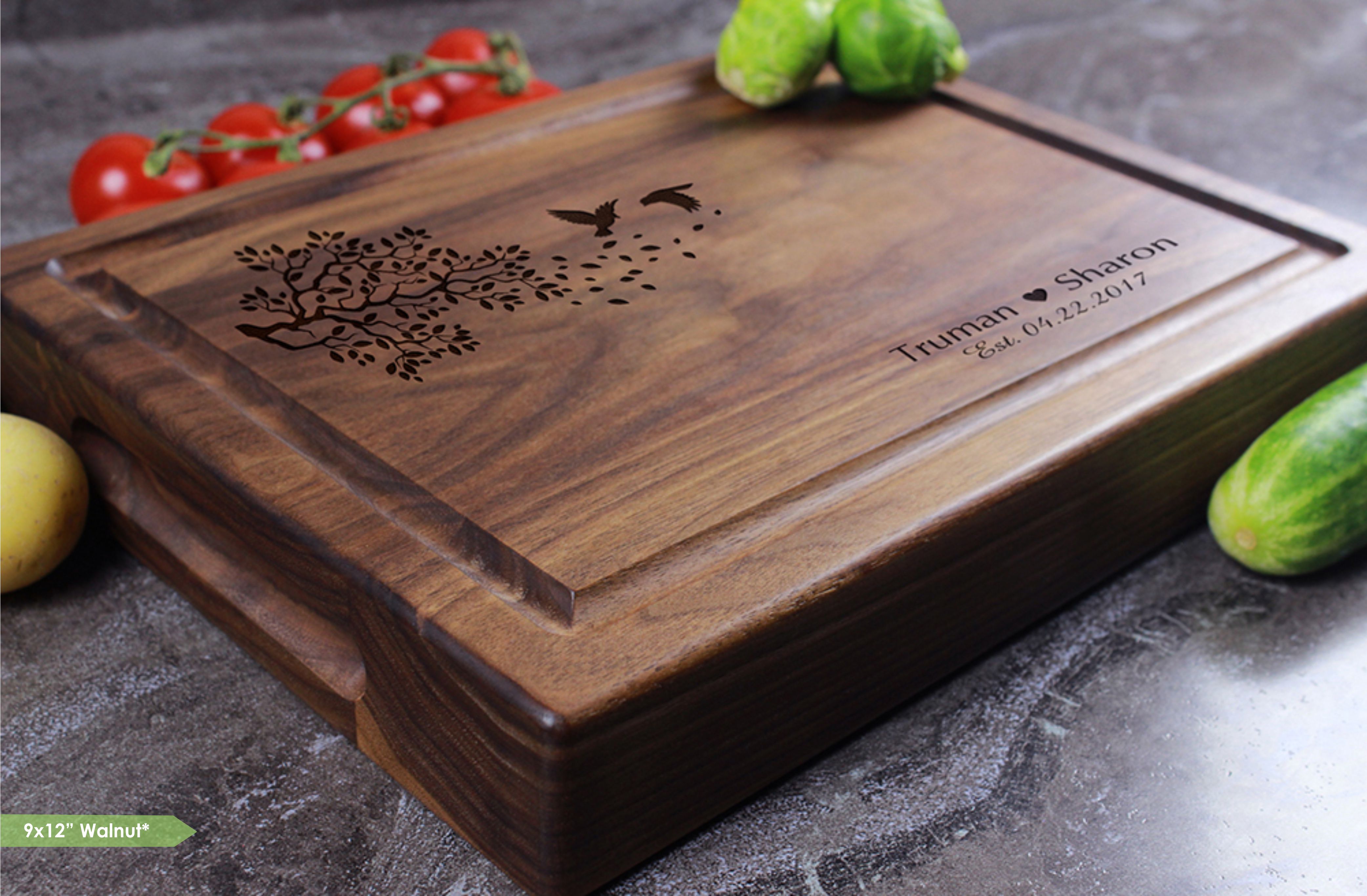 Personalized Chopping Block Engraved Custom Butcher Block