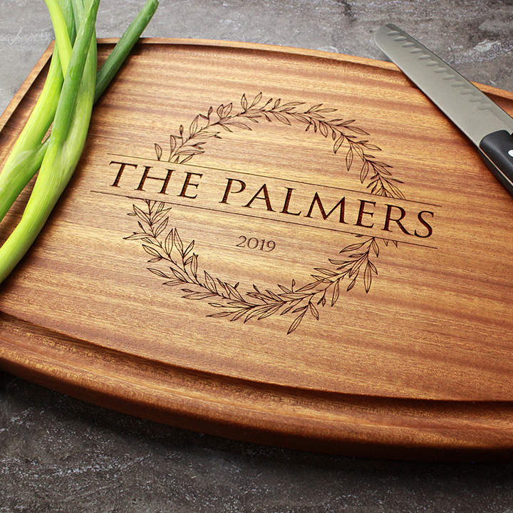 Personalized Engraved Arched Cutting Board Custom Wedding
